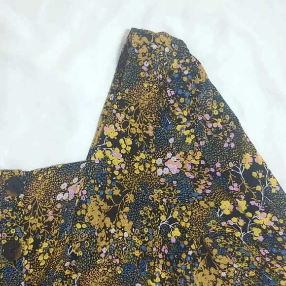 Urban Outfitters Paulina Floral Square Neck Romper, Color Black/Yellow Size SP - Picture 4 of 15